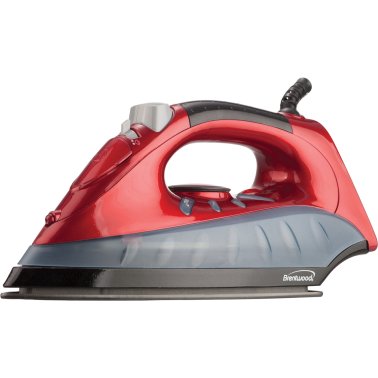 Brentwood® Full-Size Nonstick Steam Iron (Red)