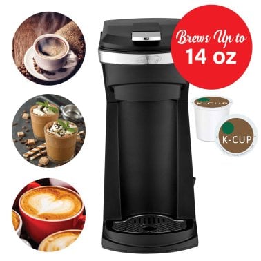 Brentwood® 800-Watt Single-Serve Coffee Maker with Reusable Filter Basket for K-Cup® Pods and Ground Coffee