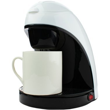 Brentwood® Single-Serve Drip Coffee Maker with Ceramic Mug (White)