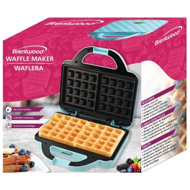 Brentwood® Couture Purse Nonstick Dual Waffle Maker (Blue)