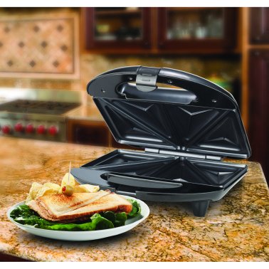 Brentwood® Nonstick Compact Dual Sandwich Maker (Black)