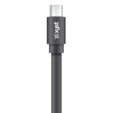 XYST™ Charge and Sync USB to Micro USB Flat Cable, 4 Ft. (Black)