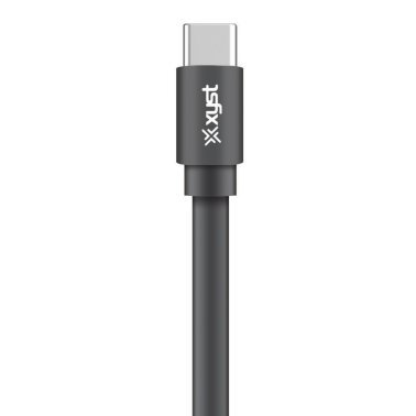XYST™ Charge and Sync USB to USB-C® Flat Cable, 4 Ft. (Black)
