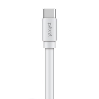 XYST™ Charge and Sync USB to USB-C® Flat Cable, 4 Ft. (White)