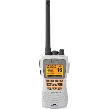 Cobra Marine® DSC Floating VHF Marine Radio with Built-in GPS and Bluetooth® (White)