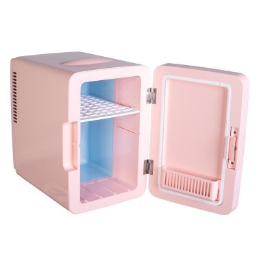Frigidaire® .35 Cubic-Foot 10-Liter 15-Can Mini Portable Personal Fridge with Lighted Mirror Door (Pink)