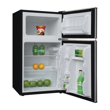 Frigidaire® 3.2-Cu Ft. 2-Door Retro Compact Refrigerator with Freezer, EFR391-B, Platinum Design with Chrome Trim