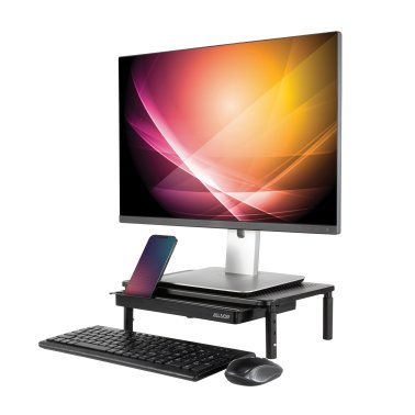 Allsop® Metal Art Tri-Level Adjustable-Height Monitor Stand with Drawer