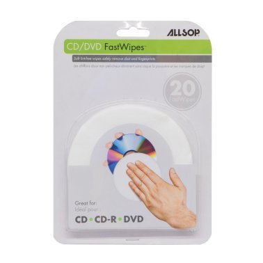 Allsop® CD/DVD FastWipes™, 20 Pack