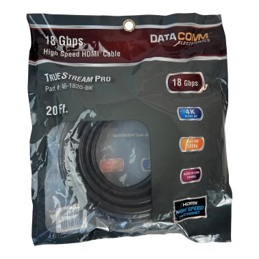DataComm Electronics PrimePass Certified 18-Gbps High-Speed HDMI® Cable with Ethernet (20 Ft.)