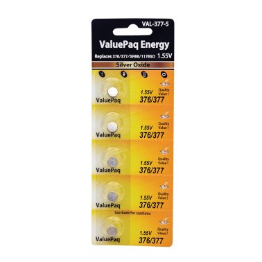 Dantona® ValuePaq Energy UL377 Watch Battery, 5 Count