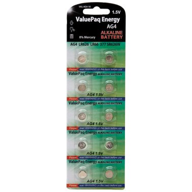 Dantona® ValuePaq Energy AG4 Alkaline Button Cell Batteries, 10 Pack