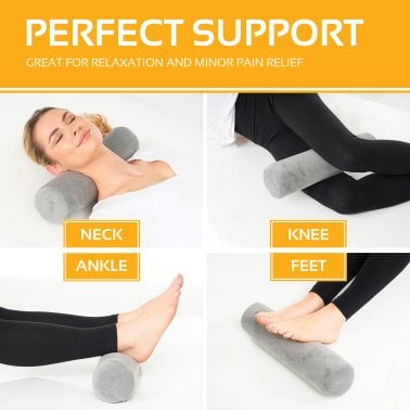 AllSett Health® Memory Foam Neck Roll Cervical Pillow for Pain Relief