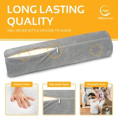 AllSett Health® Memory Foam Neck Roll Cervical Pillow for Pain Relief