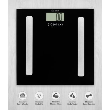 Escali® 400-Pound-Capacity Body-Analyzing Glass Bathroom Scale