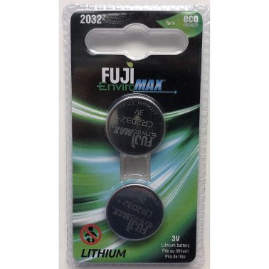 FUJI ENVIROMAX® CR2032 Lithium Coin Cell Batteries, 2 Pack