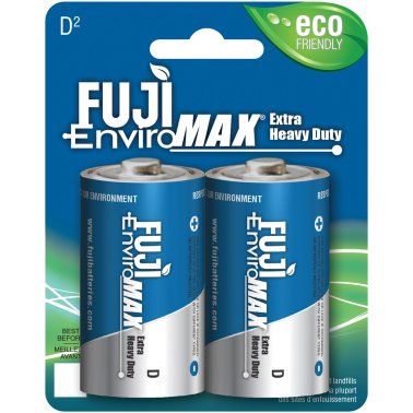 FUJI ENVIROMAX® EnviroMax™ D Extra Heavy-Duty Batteries, 2 pk