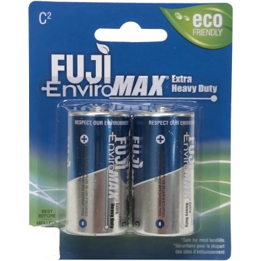 FUJI ENVIROMAX® EnviroMax™ C Extra Heavy-Duty Batteries, 2 pk