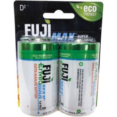 FUJI ENVIROMAX® EnviroMax™ D Super Alkaline Batteries, 2 pk