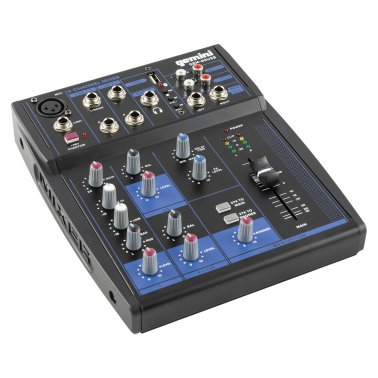 Gemini® GEM-05USB Compact Analog Bluetooth® Audio Mixer, 5 Channels