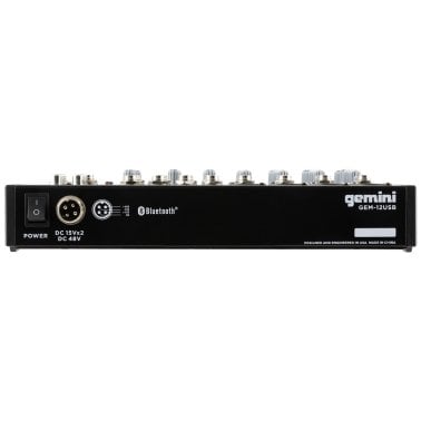 Gemini® GEM-12USB Compact Analog Bluetooth® Mixer, 12 Channels