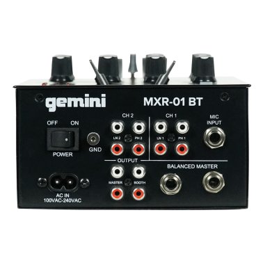 Gemini® MXR-01BT Professional Mini DJ Bluetooth® Mixer, 2 Channels