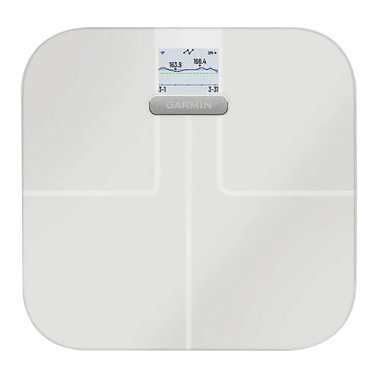 Garmin® Index™ 400-lb Capacity Smart Glass Bathroom Scale (White)