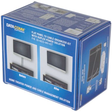 DataComm Electronics Flat Panel TV Cable Organizer Kit with Duplex Power Solution