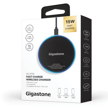 Gigastone® GA-9700 Qi® Certified Fast Wireless Charging Pad
