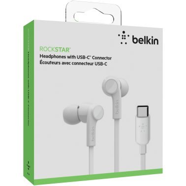 Belkin® SoundForm™ Earbuds with Microphone, USB-C® Connector, White