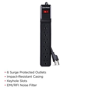 CyberPower® 6-Outlet Essential Surge Protector (4ft)