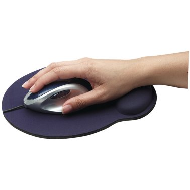 Manhattan® Mouse Pad, Wrist Rest, Round, Blue, 434386