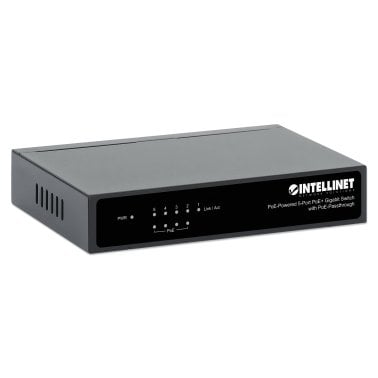 Intellinet Network Solutions® 68-Watt PoE-Powered 5-Port Gigabit Switch with PoE-Passthrough