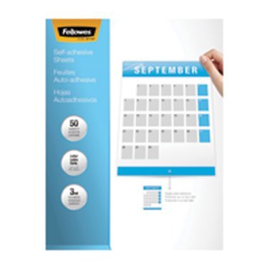 Fellowes® 9-In. x 12-In. Self-Adhesive Laminating Sheets, 50 Pack