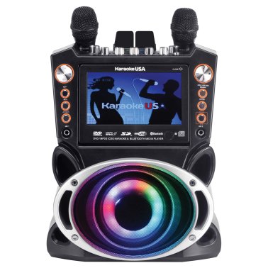 Karaoke USA™ GF946 DVD/CD+G/MP3+G Bluetooth® 35-Watt Karaoke System with 7-Inch TFT Digital Color Screen, LED Lights, HDMI® Output, and 2 Microphones