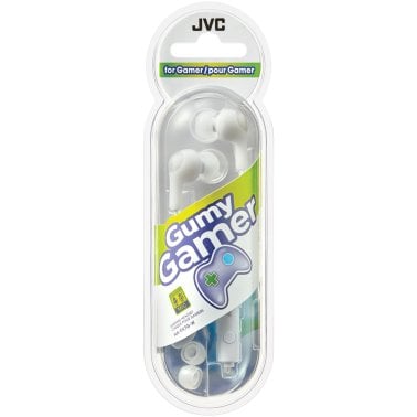 JVC® Gumy Gamer Earbuds with Microphone (White)