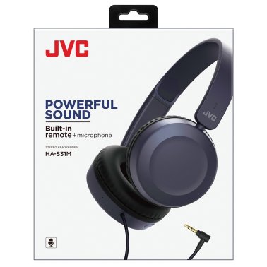 JVC® On-Ear Wired Headphones with Microphone (Blue)