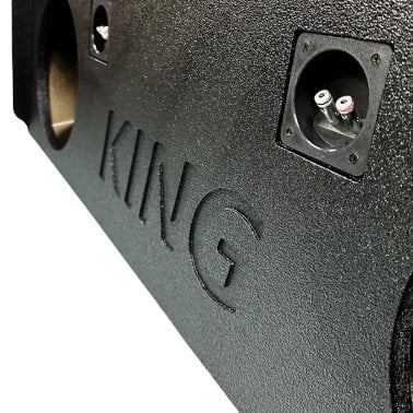 King Boxes King Series AK-G25-12 12-In. Double-Speaker Black Sprayed Enclosure for Chevy® Silverado/GMC® Sierra 2014 through 2018 Crew Cabs
