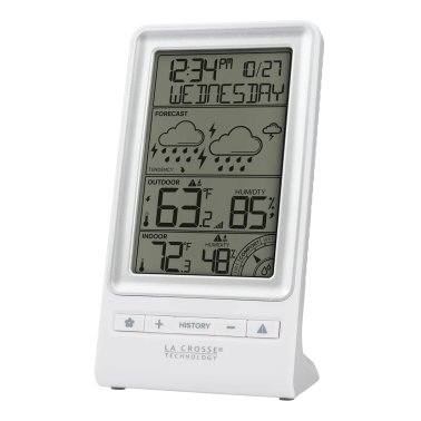 La Crosse Technology® Battery-Powered LCD Wireless 2-Piece Digital Weather Forecast Station with Hygrometer and Calendar