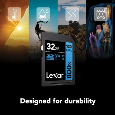 Lexar® High-Performance 800x SDHC™/SDXC™ UHS-I Card BLUE Series (32 GB)