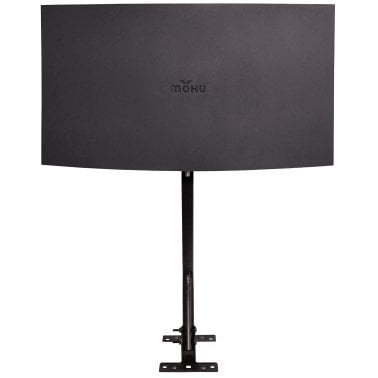 Mohu Sail Amplified Indoor Outdoor TV Antenna, 75-Mile Range, UHF VHF, Multi-Directional, 4K 8K UHD, NEXTGEN TV — with 20-In. Mast, 30-Ft. Cable (Black)