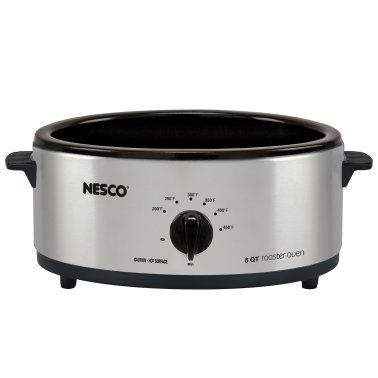 NESCO® 6-Qt. 750-Watt Roaster with Porcelain Cookwell (Silver)