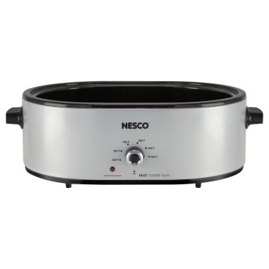 NESCO® 18-Qt. 1,450-Watt Roaster with Porcelain Cookwell (Silver)