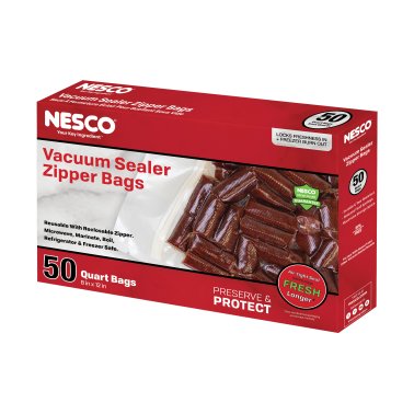 NESCO® Vacuum Sealer Zipper Bags, Qt. Sized, 50 Count