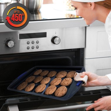 NutriChef 10-Piece Nonstick Carbon Steel Baking Pan Set with Silicone Handles