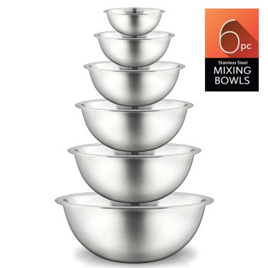 NutriChef Stainless Steel Mixing Bowl Set