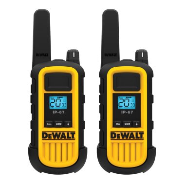 DEWALT® Heavy-Duty 1-Watt FRS Walkie-Talkies with Headsets, Yellow and Black, Business Bundle (2 Pack)