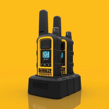 DEWALT® Heavy-Duty 1-Watt FRS Walkie-Talkies with Headsets, Yellow and Black, Business Bundle (4 Pack)