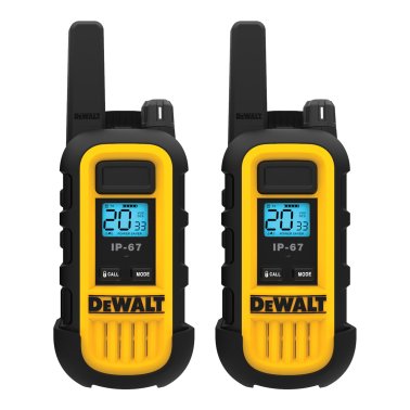DEWALT® Heavy-Duty 1-Watt FRS Walkie-Talkie Pair, Yellow and Black, DXFRS300