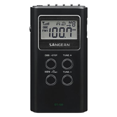 Sangean® Portable Pocket AM/FM Digital Clock Radio (Black)
